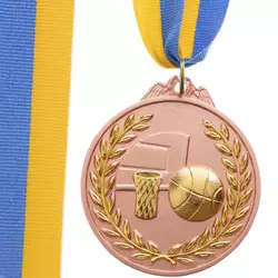 Медаль спортивная с лентой двухцветная Баскетбол C-4849     Бронзовый (33508309)