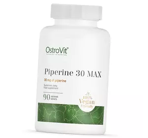 Экстракт плодов черного перца, Piperine 30 Max, Ostrovit  90таб (71250036)