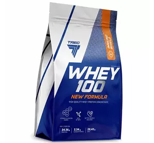 Сывороточный протеин для роста мышц, Whey 100 New Formula, Trec Nutrition  2000г Арахисовое масло-ваниль (29101016)