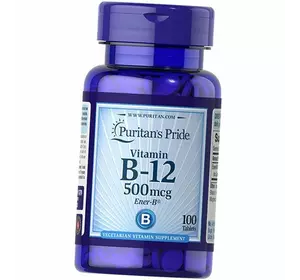 Витамин В12, Цианокобаламин, Vitamin B-12 500, Puritan's Pride  100таб (36367016)