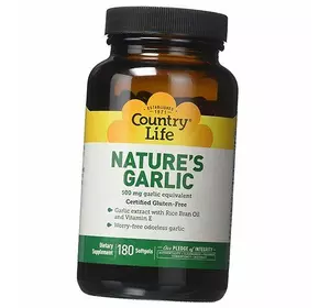 Экстракт масла чеснока без запаха, Nature's Garlic 500, Country Life  180гелкапс (71124004)