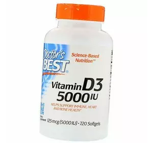 Витамин Д3, Vitamin D3 5000, Doctor's Best  720гелкапс (36327034)
