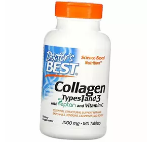 Гидролизованный Коллаген типа 1 и 3, Collagen Types 1 & 3 1000, Doctor's Best  180таб (68327003)