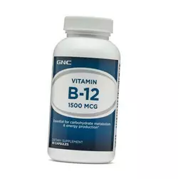 Витамин В12, Цианокобаламин, Vitamin B-12 1500, GNC  90капс (36120083)