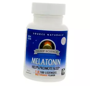 Мелатонин, Melatonin 1, Source Naturals  100леденцов Апельсин (72355002)