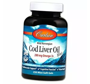 Жир из печени трески, Cod Liver Oil Minis, Carlson Labs  250гелкапс (67353006)