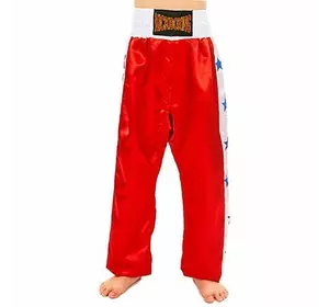 Штаны для кикбоксинга детские MA-6735 Matsa  9 Красный (37240025)