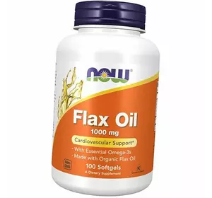 Льняное масло в капсулах, Flax Oil 1000, Now Foods  100гелкапс (67128005)