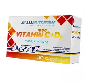 Витамин С с Витамином Д3, Vitamin C + D3, All Nutrition  30капс (36003018)