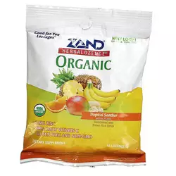 Органические таблетки на основе трав, Herbalozenge Organic Tropical Soother, Zand  18леденцов Тропические фрукты (71574004)