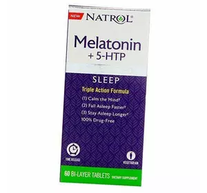 Мелатонин с Гидрокситриптофаном, Melatonin+5-HTP Advanced Sleep, Natrol  60таб (72358014)