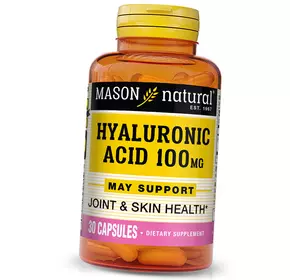 Гиалуроновая кислота капсулы, Hyaluronic Acid 100, Mason Natural  30капс (68529001)