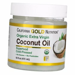 Органическое нерафинированное кокосовое масло, Cold Pressed Organic Extra Virgin Coconut Oil, California Gold Nutrition  473мл (05427003)