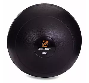 Мяч набивной слэмбол для кроссфита рифленый Modern FI-2672 Zelart  6кг  Черный (56363146)