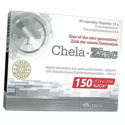 Цинк Бисглицинат Хелат, Chela-Zinc, Olimp Nutrition  30капс (36283150)
