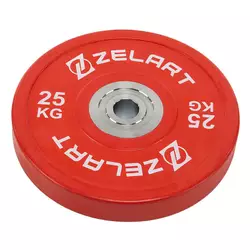 Блины (диски) бамперные для кроссфита TA-7798   25кг  Красный (58363208)