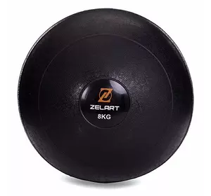 Мяч набивной слэмбол для кроссфита рифленый Modern FI-2672 Zelart  8кг  Черный (56363146)