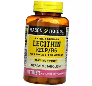 Лецитин Комплекс, Lecithin Kelp Vitamin B6 Plus Cider Vinegar Tab, Mason Natural  100таб (72529015)
