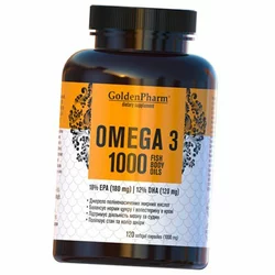 Омега-3, Omega 3 1000, Golden Pharm  120гелкапс (67519001)