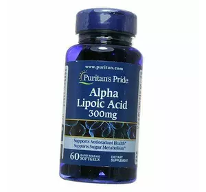 Альфа Липоевая кислота в капсулах, Alpha Lipoic Acid 300, Puritan's Pride  60гелкапс (70367003)