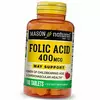 Фолат, Фолиевая кислота, Folic Acid 400, Mason Natural  100таб (36529022)