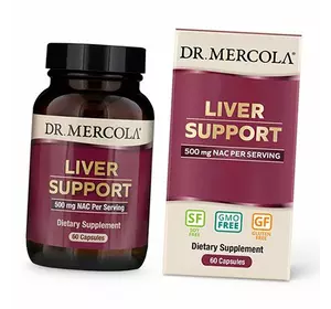 Поддержка печени с N-ацетилцистеин, Liver Support with NAC, Dr. Mercola  60капс (71387012)