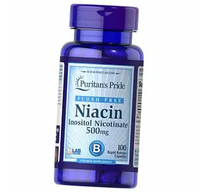 Ниацин не вызывающий покраснений, Niacin 500 Flush Free, Puritan's Pride  100капс (36367195)