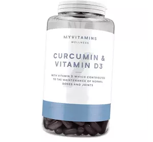 Куркумин и Витамин Д3 в капсулах, Curcumin Vitamin D3, MyProtein  60капс (71121003)