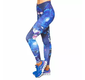 Лосины для фитнеса и йоги с принтом YH60 Domino  M Темно-синий-голубой (06507006)