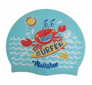 Шапочка для плавания детская Junior Surfer M057912 Mad Wave   Голубой (60444167)