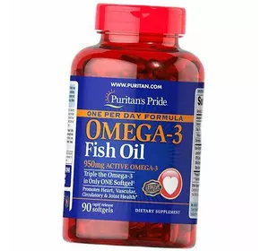 Омега 3, One Per Day Omega-3 Fish Oil 950, Puritan's Pride  90гелкапс (67367018)