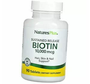 Биотин для волос, кожи и ногтей, Biotin 10000, Nature's Plus  90таб (36375168)