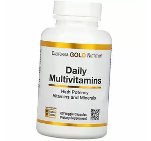 Мультивитамины для ежедневного приема, Daily Multivitamins, California Gold Nutrition  60вегкапс (36427027)