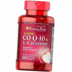 L-Карнитин с Коэнзимом Q10, Co Q-10 & L-Carnitine, Puritan's Pride  60гелкапс (70367016)
