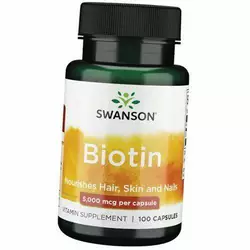 Биотин, Biotin 5000, Swanson  30капс (36280063)