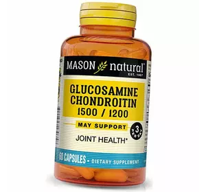 Глюкозамин Хондроитин, Glucosamine Chondroitin, Mason Natural  280капс (03529002)