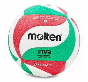 Мяч волейбольный V5M5000 Molten  №5 Бело-красно-зеленый (57483022)