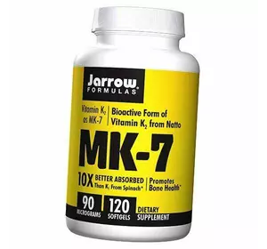 Витамин К2 в форме MK-7, MK-7, Jarrow Formulas  120гелкапс (36345022)