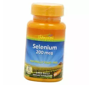 Селен, Бездрожжевой L-Селенометионин, Selenium Yeast Free, Thompson  30таб (36412022)