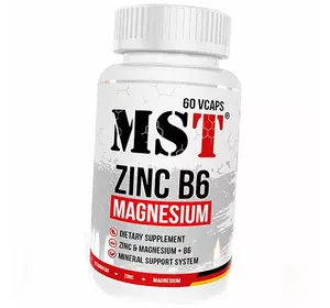 Комплекс для восстановления и сна, Zinc Magnesium B6, MST  60вегкапс (08288009)