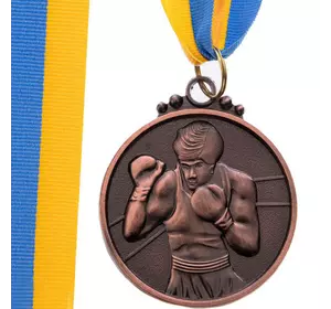 Медаль спортивная с лентой Бокс C-4337 FDSO    Бронзовый (33508364)