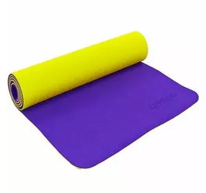 Коврик для фитнеса двухслойный FI-5172 Zelart    Желто-фиолетовый (56363033)