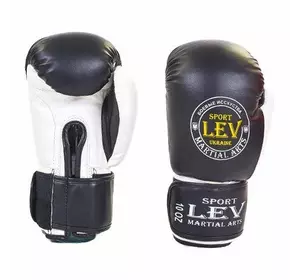 Перчатки боксерские LV-4281 Lev Sport  12oz Черно-белый (37423006)