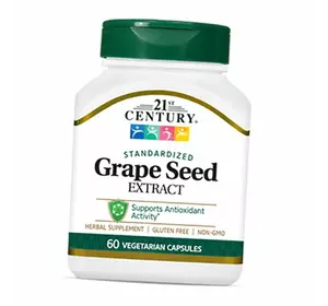 Экстракт виноградных косточек, Grape Seed Extract, 21st Century  60вегкапс (71440012)
