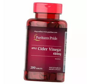 Яблочный уксус, Apple Cider Vinegar 480, Puritan's Pride  200таб (72367037)