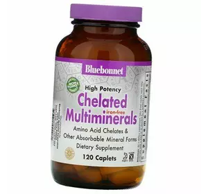 Мультиминералы без железа, Chelated Multiminerals (iron free), Bluebonnet Nutrition  120каплет (36393089)