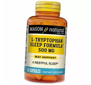 Триптофан, формула для сна, L-Tryptophan Sleep Formula, Mason Natural  60капс (27529002)