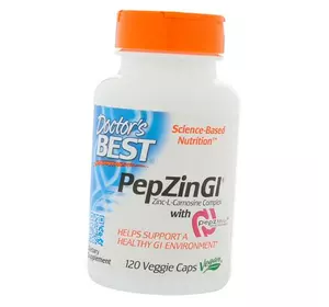 Комплекс цинк-L-карнозин, PepZin GI, Doctor's Best  120вегкапс (72327017)