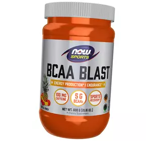 ВСАА с Кофеином, BCAA Blast Powder, Now Foods  600г Тропический пунш (28128004)