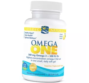 Омега 3, Omega ONE, Nordic Naturals  30гелкапс Лимон (67352035)